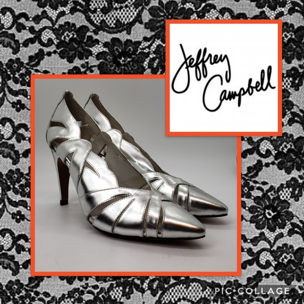 Jeffrey Campbell Silver Heels Size 7.5